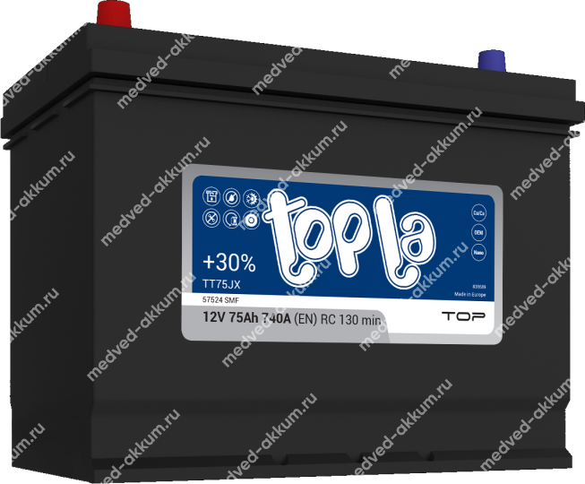 TOPLA Top ASIA 75 Ач пр. D26R