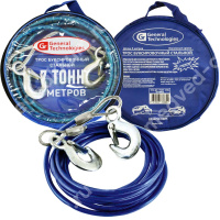 Трос буксировочный металлический General Technologies с крюками 5м. 7т.8мм. GT-TRM07