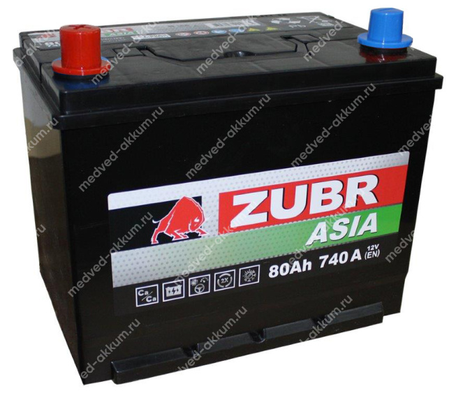 ZUBR Premium Asia 80 Ач пр. D26R