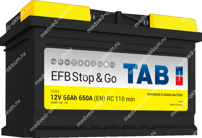 TAB EFB Stop&Go 65 Ач обр.низ. LB3 (56588)
