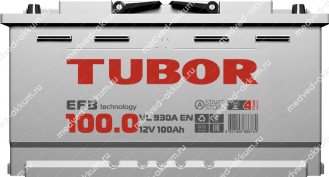 Tubor EFB 100 Ач обр.