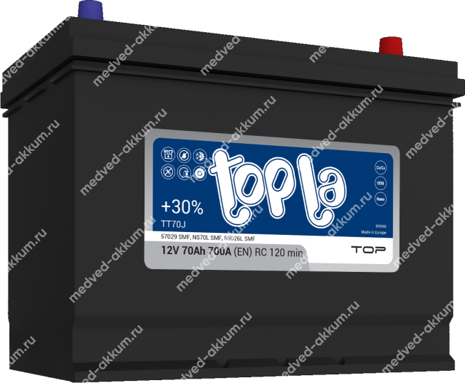 TOPLA Top ASIA 70 Ач обр. D26L