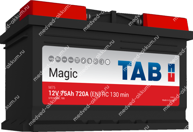 TAB Magic 75 Ач обр.низ. LB3 (57510)