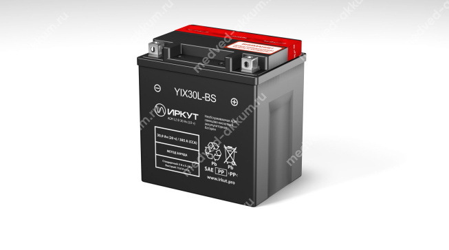 Иркут 30 Ач YIX30L-BS AGM обр.