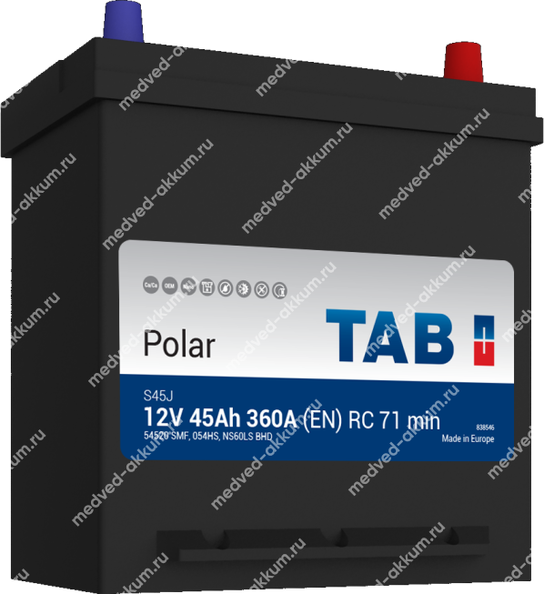 TAB Polar 45 Ач обр. B19L (54520)