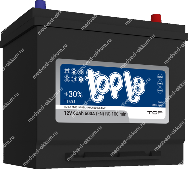 TOPLA Top ASIA 60 Ач обр. D23L