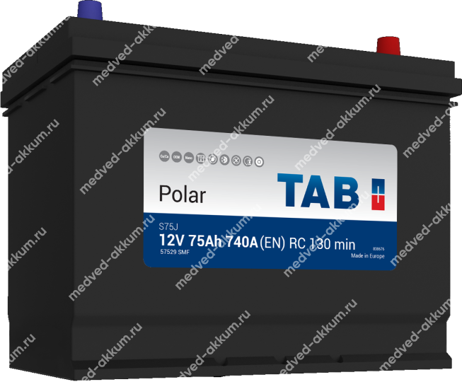 TAB Polar 75 Ач обр. D26L (57529)